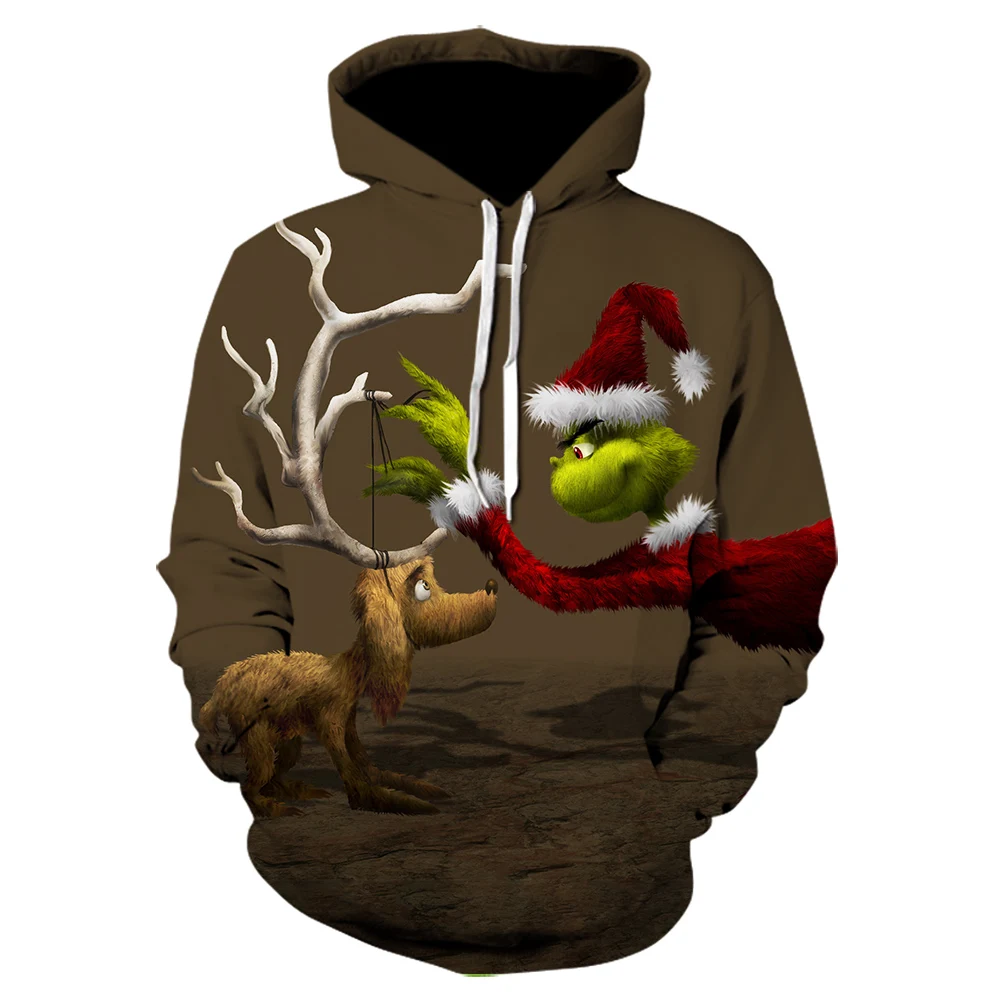 WE-984 Лидер продаж, пуловер Grinch с полным лицом, мужские толстовки, 3D худи, мужская толстовка с принтом, толстовка в стиле хип-хоп с капюшоном, уличная одежда, забавная спортивная одежда - Цвет: WE-984