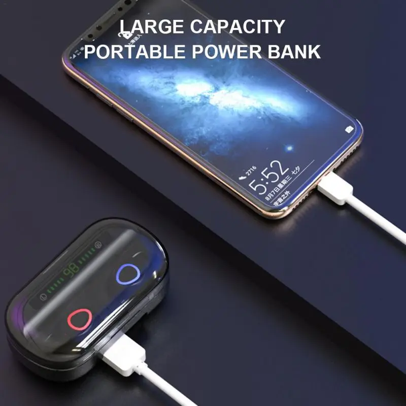 V10 Bluetooth Earphone With LED Digital Display 5.0 TWS Button Wireless Stereo Charging Bin Mini Invisible Sports | Электроника