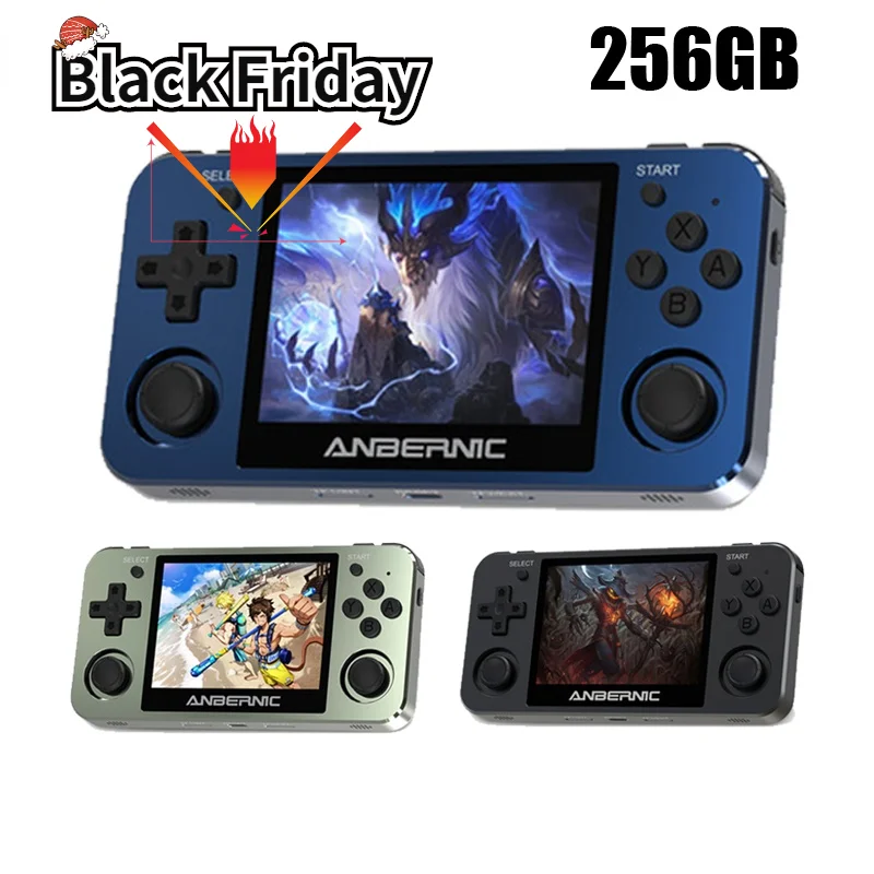 

256G RG351MP Portable Game Player Pocket Game Machine 3.5 Inch IPS Screen Support PS1 Game External Wifi 128G 15000 Games RG351P