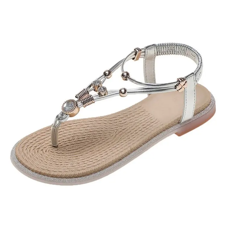 

Female Sandal Clear Heels Black Shoes for Women 2021 Summer All-Match Girls Beige Gladiator Flat Comfort New Elastic Band