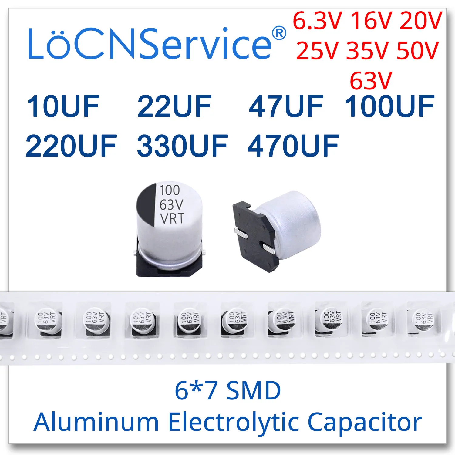 Алюминиевый электролитический конденсатор SMD 6*7 10 мкФ 22 47 1000 100 220 330UF 470 V 16V 20V 25V 35V 50V