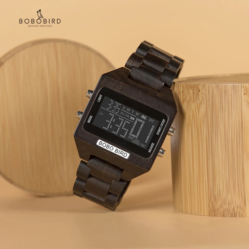 Relogio masculino BOBO BIRD электронные деревянные часы многоцветный светодиодный Будильник Дата Неделя дисплей принимаются Индивидуальные OEM