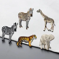 new arrival tiger elephant giraffe animal embroidery patches for clothes decoration 3d diy zebra clothing accessories ironing