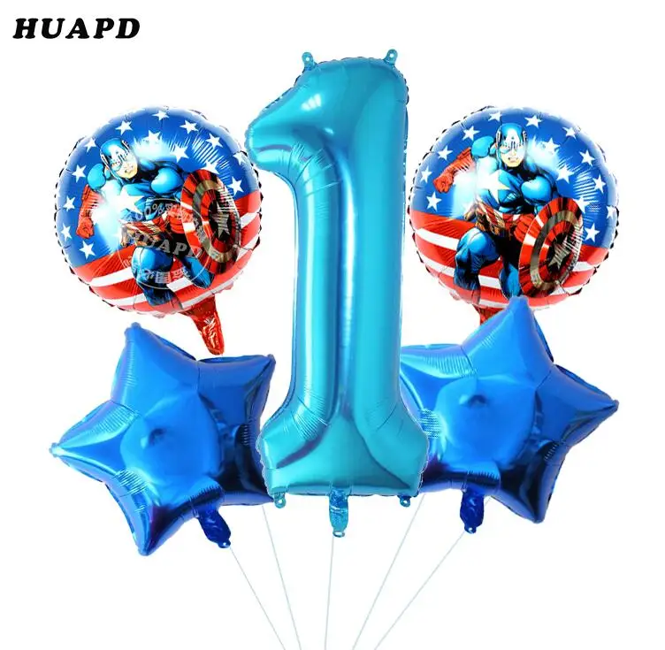 5 шт./лот воздушные шары из фольги супергероя 40 дюймов надувной шар с синим