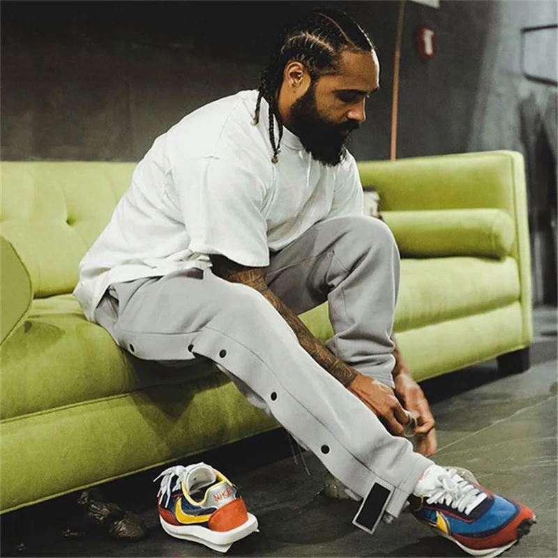 

Pantalones Cargo para hombre, ropa informal estilo Hip Hop, Joggers con Velcro para gimnasio, pantalones de con botones, 2021