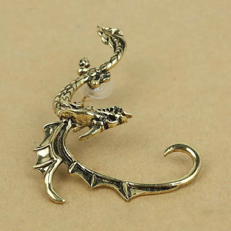 Серьги-каффы в виде дракона для женщин и мужчин 1 шт. | Украшения аксессуары