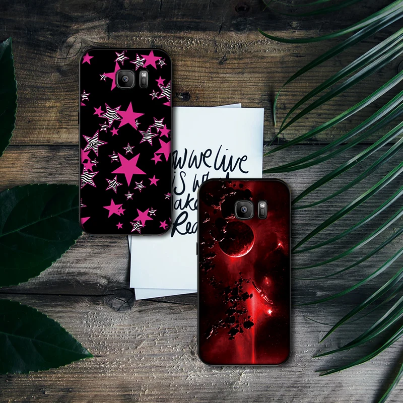 Sun And Moon Star soft silicone Phone Case for Samsung Galaxy S6 S8 Edge S7 S9 Plus S10 S10E Note 9 8 Cover | Мобильные телефоны и