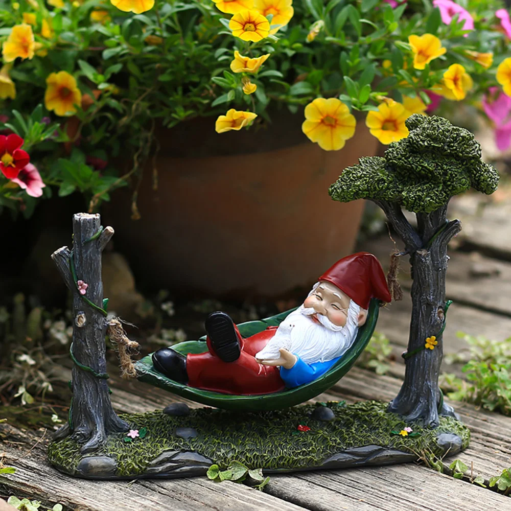 

Creative Resin Gnome Hammock Garden Adornment Christmas Gift (Assorted Color)