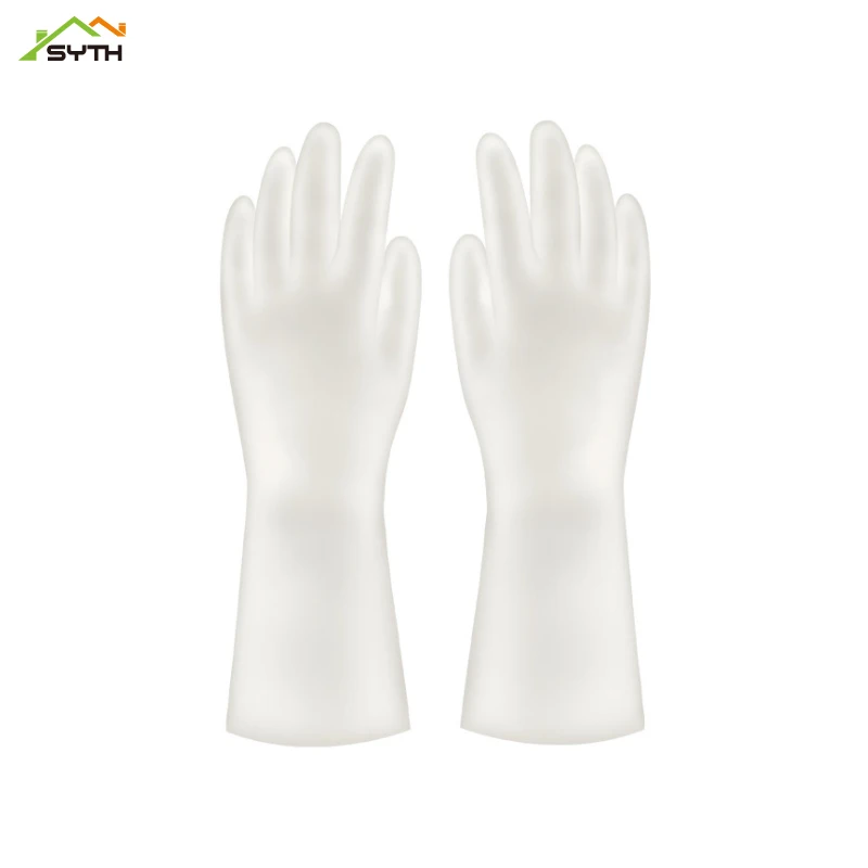 

Household Waterproof housework gloves kitchen cleaning thickened transparent rubber gloves laundry and dishwashing rubber