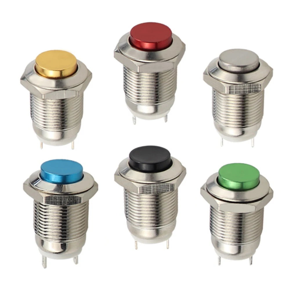 1PCS 12mm Waterproof Momentary High Round Metal Push Button Switch Car Start Horn Speaker Bell Automatic Reset Swith