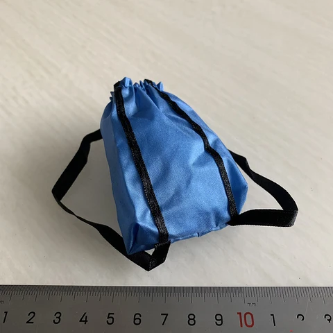 Маленький синий рюкзак в масштабе 1/6, сумка на плечо, модель сумки из мусора для женских фигурок 12 дюймов, аксессуары «сделай сам»