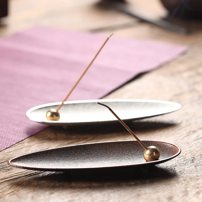 

Leaf Bulk Incense Burner Vintage Plate Stick Holder Base Metal Stand Tray Incense Burner Sticks Incienso Cascada Spiritual Decor