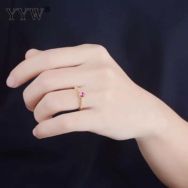 Женское кольцо с золотым покрытием модное из латуни кубическим цирконием размер