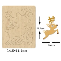 christmas deer fawn elk handwork wooden mold dies diy leather cloth paper craft fit common die cutting machines on the market