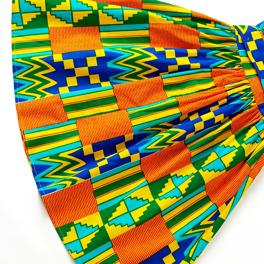 Африканская одежда для детей, для маленьких девочек, kente batik, платье с принтом, Анкара, платья, африканская Дашики, kente, традиционная одежда для детей