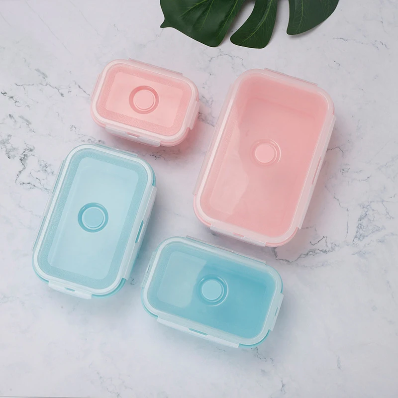 1pcs Silicone Collapsible Lunch Box Food Container Portable Outdoor Storage Home Kitchen Microwavable Bento | Дом и сад