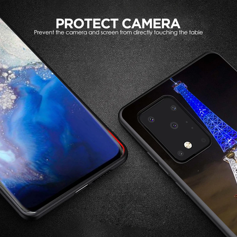 Beautiful Eiffel tower for Samsung Note 20 10 9 8 Ultra Plus A91 A81 A71 A51 A42 A41 A31 A21 A12 A11 A01 Black Phone Case