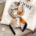 2022 роскошный головной убор 70x70 см популярные солнцезащитные Шали-каретки корейский квадратный платок с принтом всесезонные модные шелковые шарфы