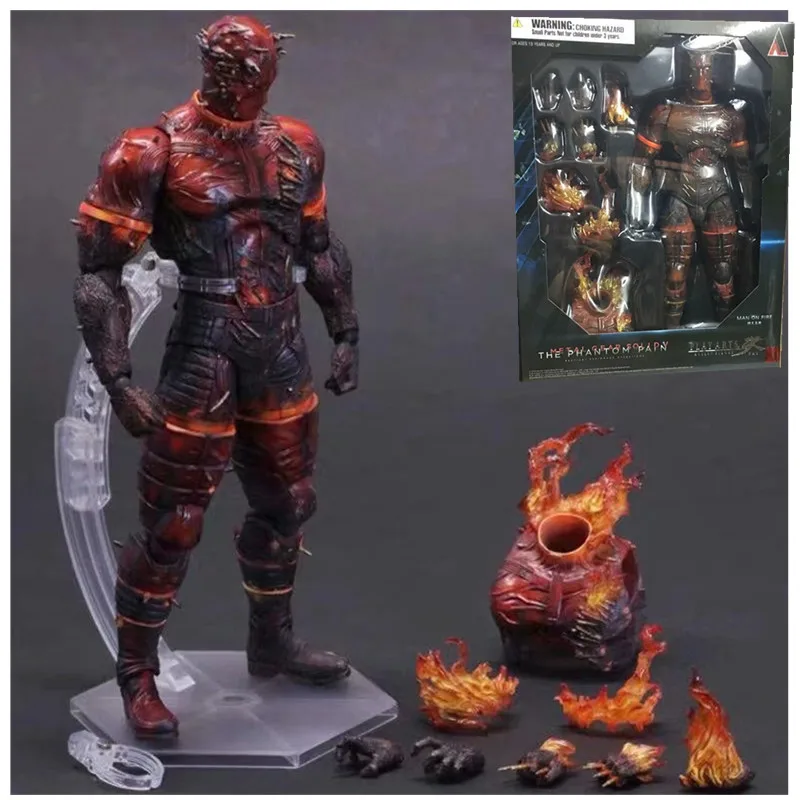 Playarts The phantom Pain Metal Gear Sollpy Snake fireman fire ПВХ экшн-фигурка коллекционные модели игрушек