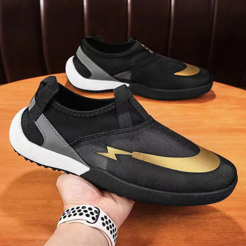 

sports running shoes Men's and women's knitted sports shoes ice silk breathable walking fitness shoes pedal peas shoes
