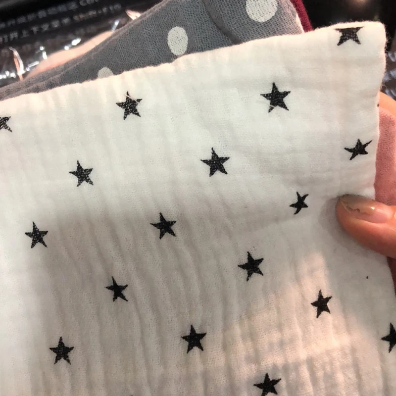 

5pcs Baby Nursing Towel 4Layers Water Washing Handkerchief Stars Dots Burp Cloth