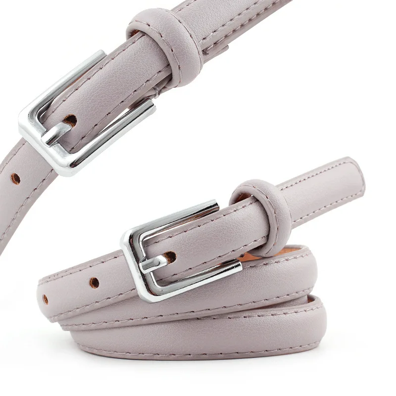 Новинка 2019 г. милый тонкий ремень для женщин модный кожаный пояс серебристый с