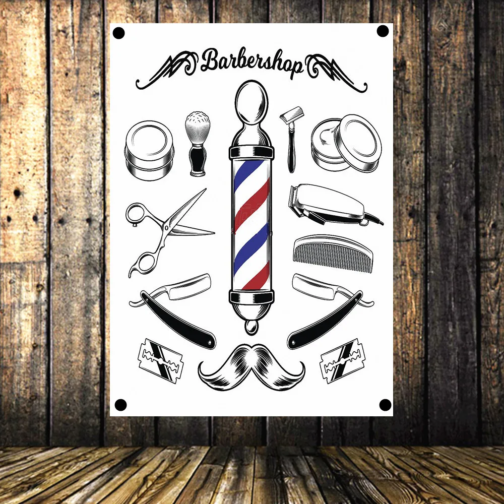 Новый стиль волос! Парикмахерские инструменты плакат флаг баннер гобелен