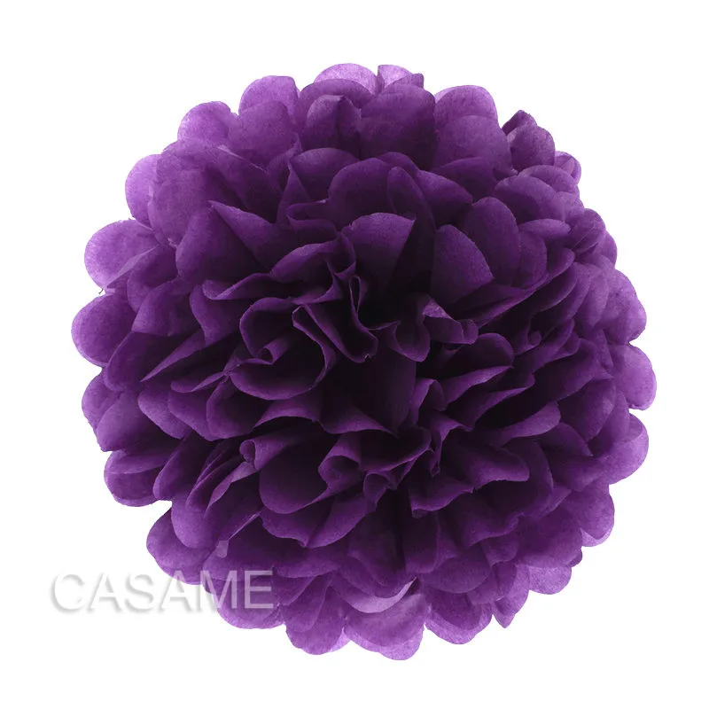 Вечерние бумажные помпоны 15 шт. 4,6, 8 дюймов, 10 см, 15 см, 20 см - Цвет: purple