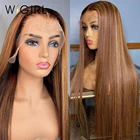 Wigirl 13х4 Омбре парик из натуральных волос на фронте, предварительно выщипанный бразильский цветной прямой фронтальный парик для черных женщин