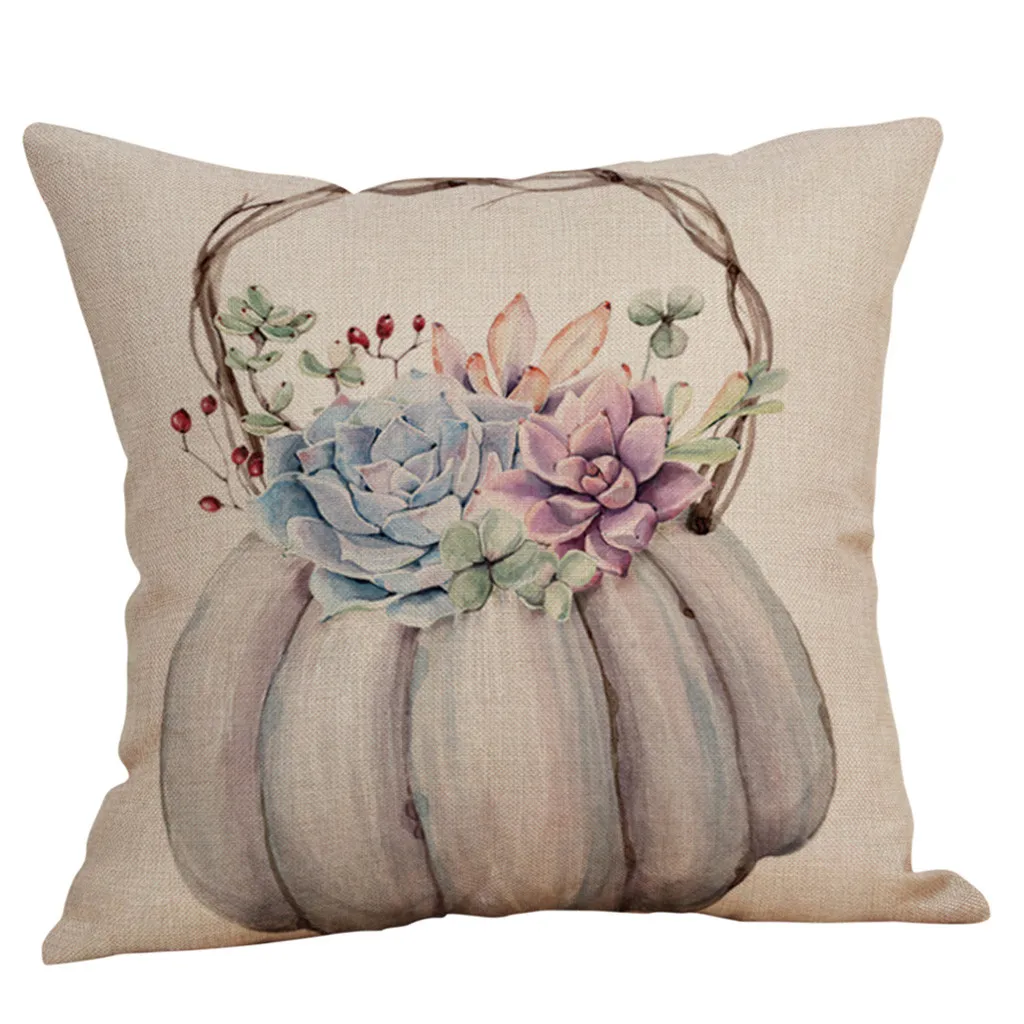 

Halloween pillow cases home office decor Pumpkin Cotton Linen Throw Pillow Case Cushion Cover Sofa Decor Ornament for Gift
