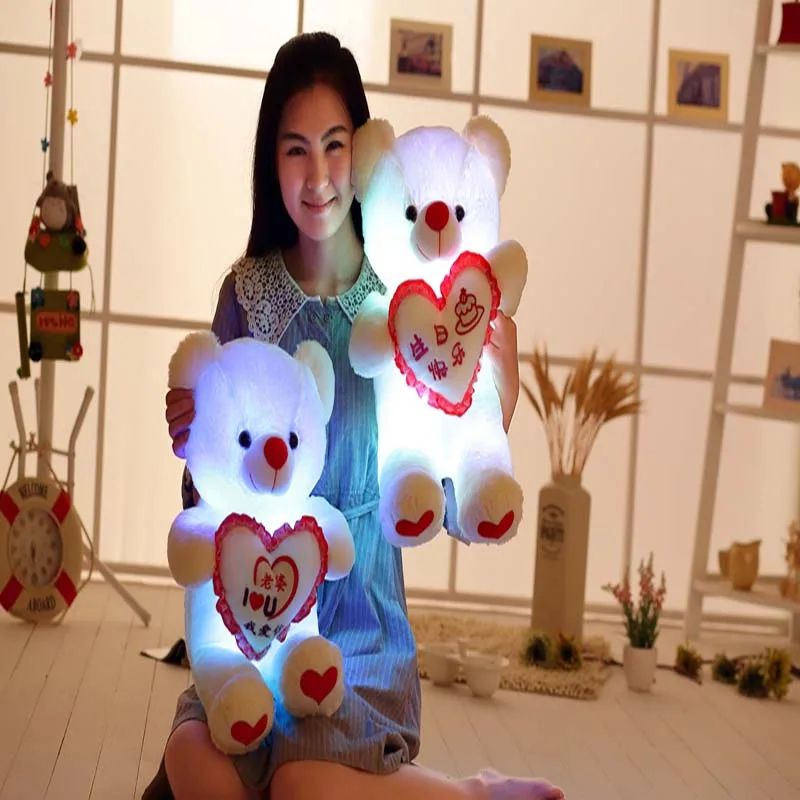 Милая плюшевая игрушка со светодиодной светильник кой 1 шт.|Плюшевые игрушки с