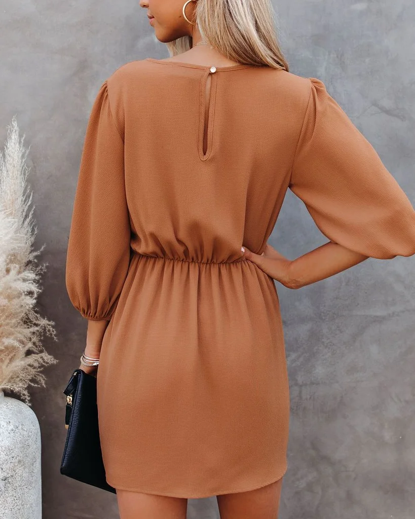 

Cotton Linen Women Summer Dress 2021 Casual V-neck Button Pocket Short Sleeve A-line Midi Dresses For Women