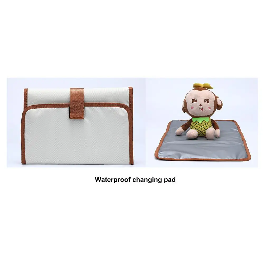 

PU Leather Maternity Mommy Bag Backpacks Multifunctional Portable Baby Nappy Bag with Diaper Changing Pad Stroller Hooks Travel