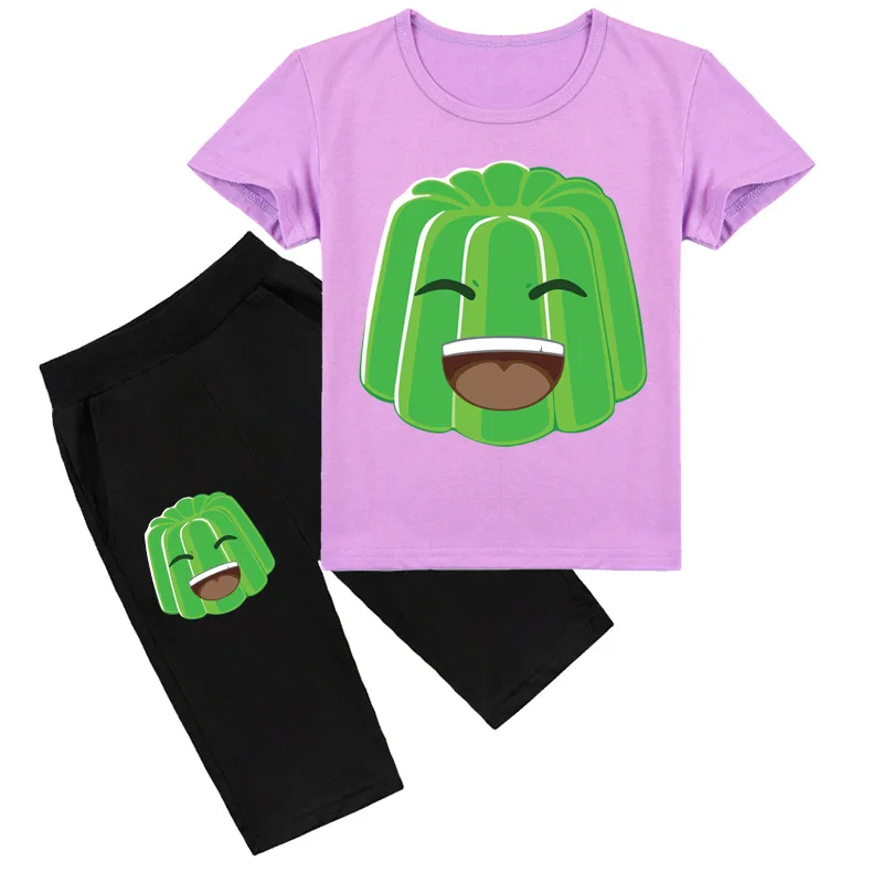 

2-16Y New Summer Fashion Jelly Green Clothing Kids Sportwear Baby Boys T-shirt Shorts 2Pcs Sets Toddler Girls Casual Tracksuits