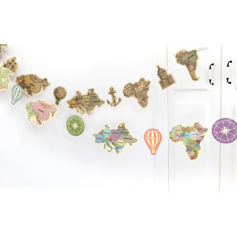 1 комплект Древний мир карта бумажная Баннер Вымпел якорь воздушный шар