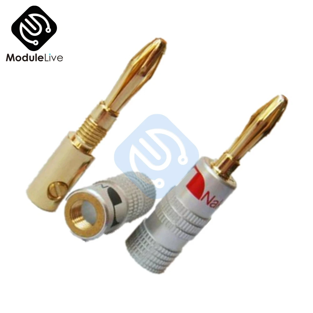 Позолоченный аудиоразъем 24K для динамика НАКАМИЧИ Банановый штекер из чистой