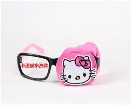 pink KT left-B 1 шт Hellokitty розовый ребенок окклюзия медицинский ленивый глаз патч для глаз для Amblyopia дети Монокуляр близорукий Чехол для очков - Цвет: pink KT left-B