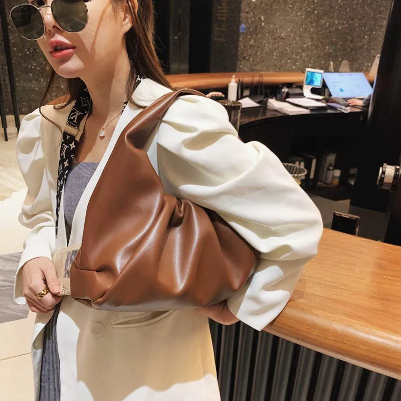 

LIKETHIS Women Handbag Soft PU Leather Cloud Hand bag ladies Shoulder Purse 2021 Trendy sac a main carteira Bolsa Feminina