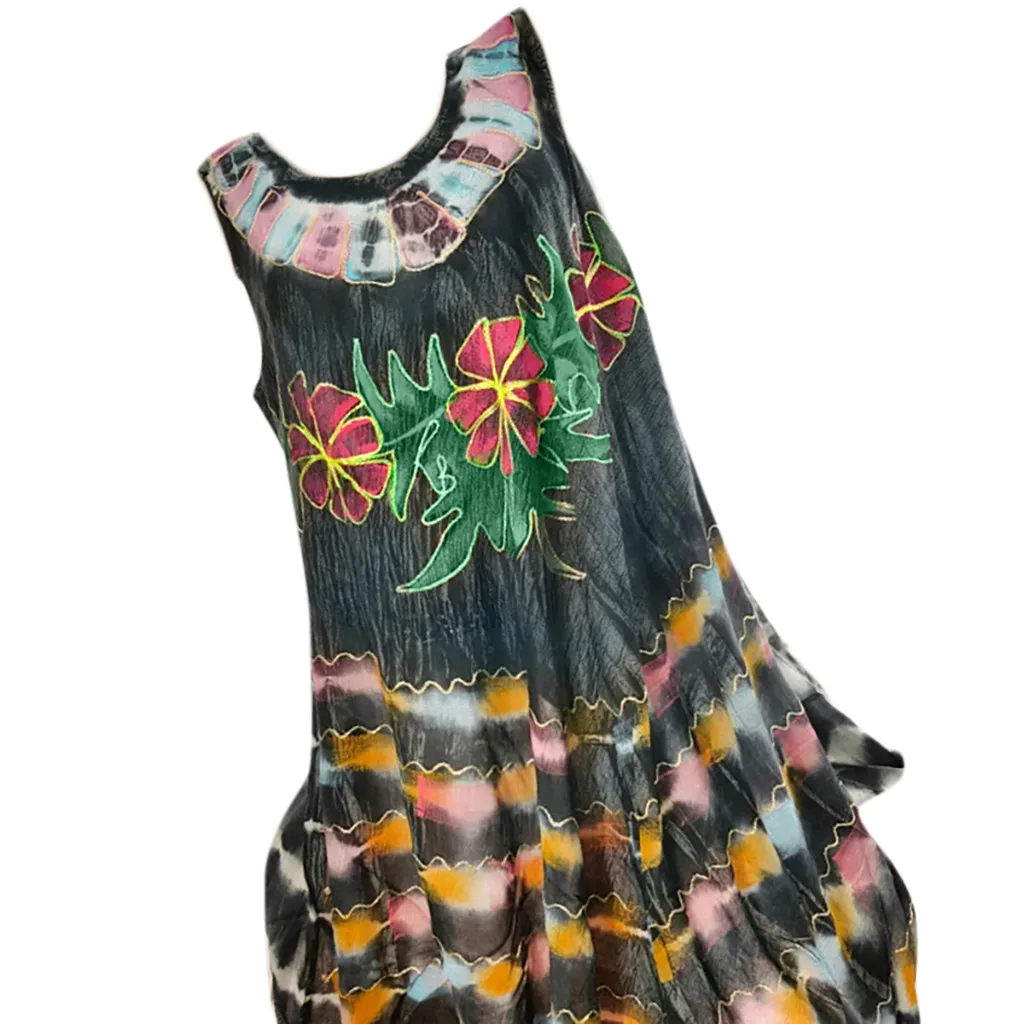 Женское летнее платье SAGACE повседневное пляжное без рукавов с круглым вырезом и