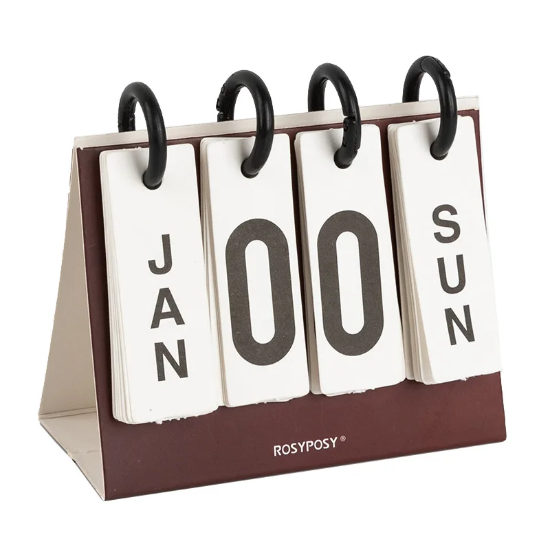 

2021 Four Seasons Solid Color Series Desktop Perpetual Calendar Mini Portable Calendars Agenda Organizer