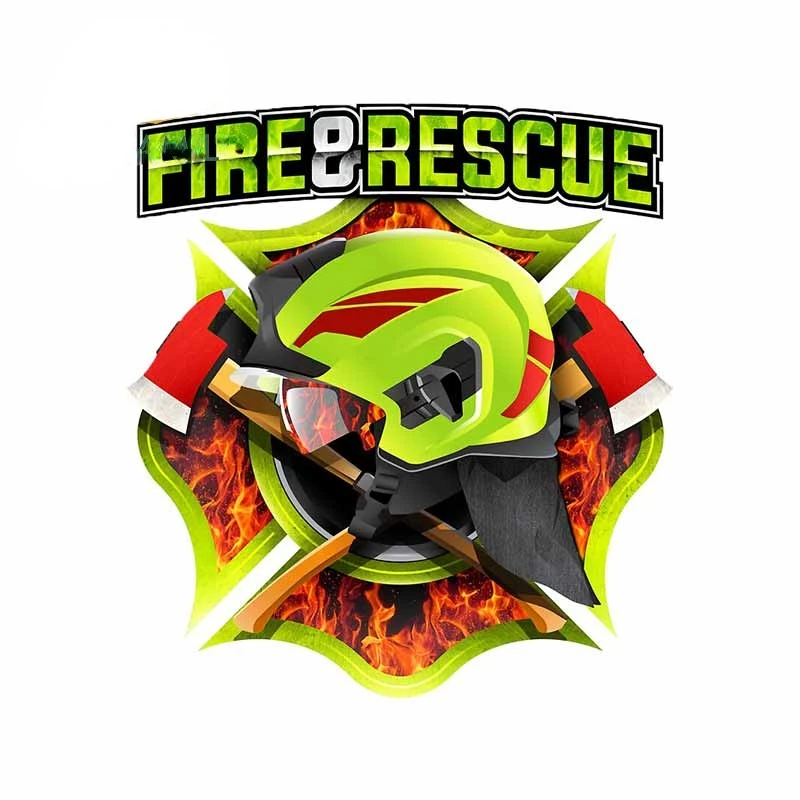 

Warning Sign Fire Rescue Personality Car Sticker Interesting Decal Waterproof Scratch-Proof Decals Sunscreen Decoration Kk13cm
