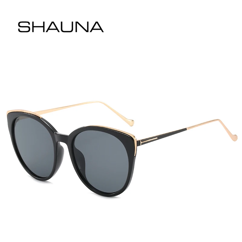 SHAUNA, Новое поступление, женские негабаритные солнцезащитные очки Cateye, брендовые, дизайнерские, трендовые, модные, женские, зеркальные линзы, очки, оттенок UV400