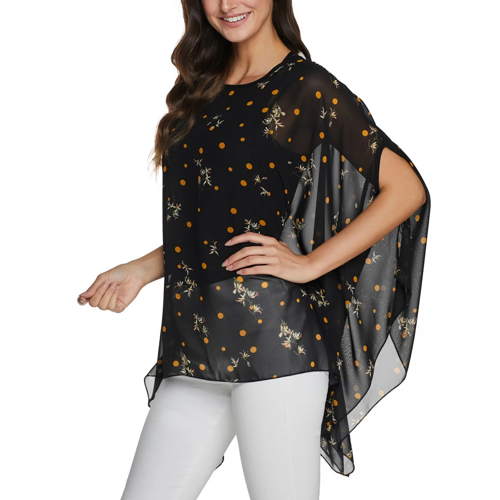 Макс Сюань Женская Футболка с рукавами в стиле крыльев летучей мыши повседневные