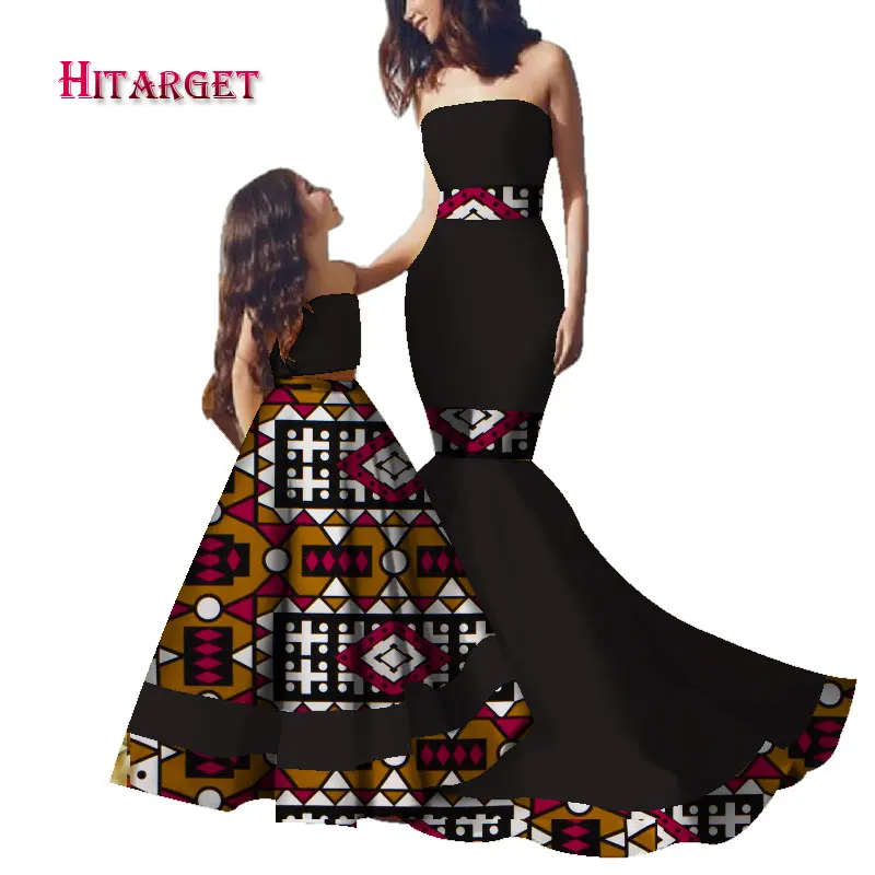 19 Dashiki/семейная одежда; Детские африканские платья для женщин и дочек; Детские африканские платья с принтом; WYQ197 - Цвет: 19