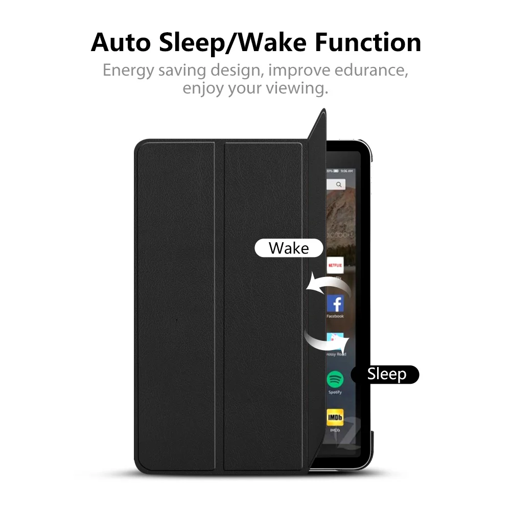 Магнитный чехол подставка из искусственной кожи для планшета Kindle Fire HD 2017 10