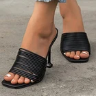 Женские туфли-лодочки на высоком каблуке, с открытым носком