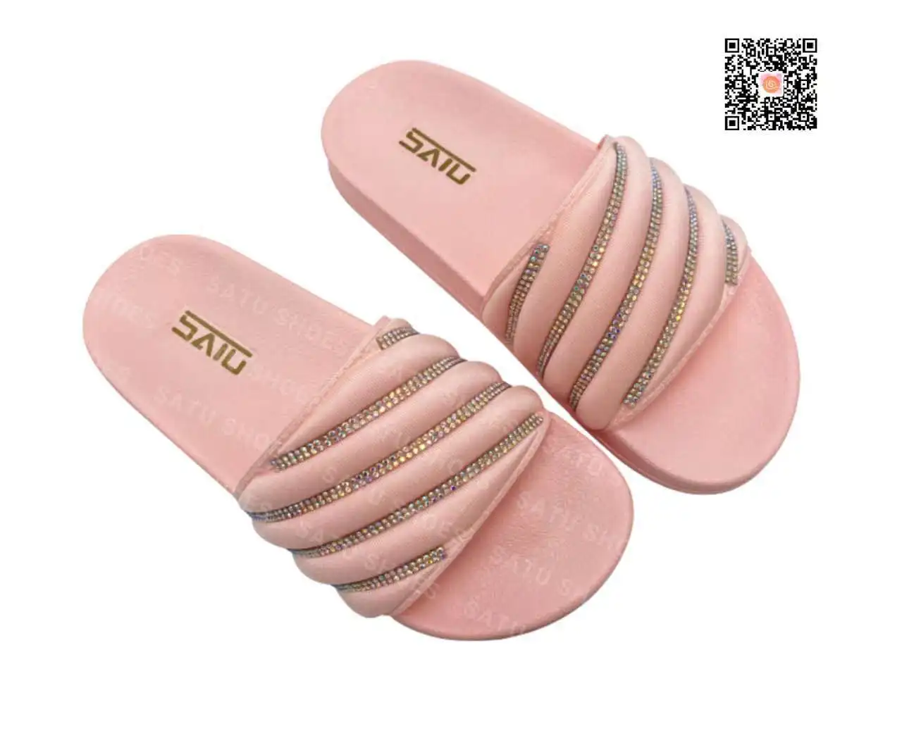 

Rainbow Oblique Diamond Single-Strap New Women Flip Flop Fashion Wild Beach Shoes Flat Outdoor Wild Casual Simple Slippers