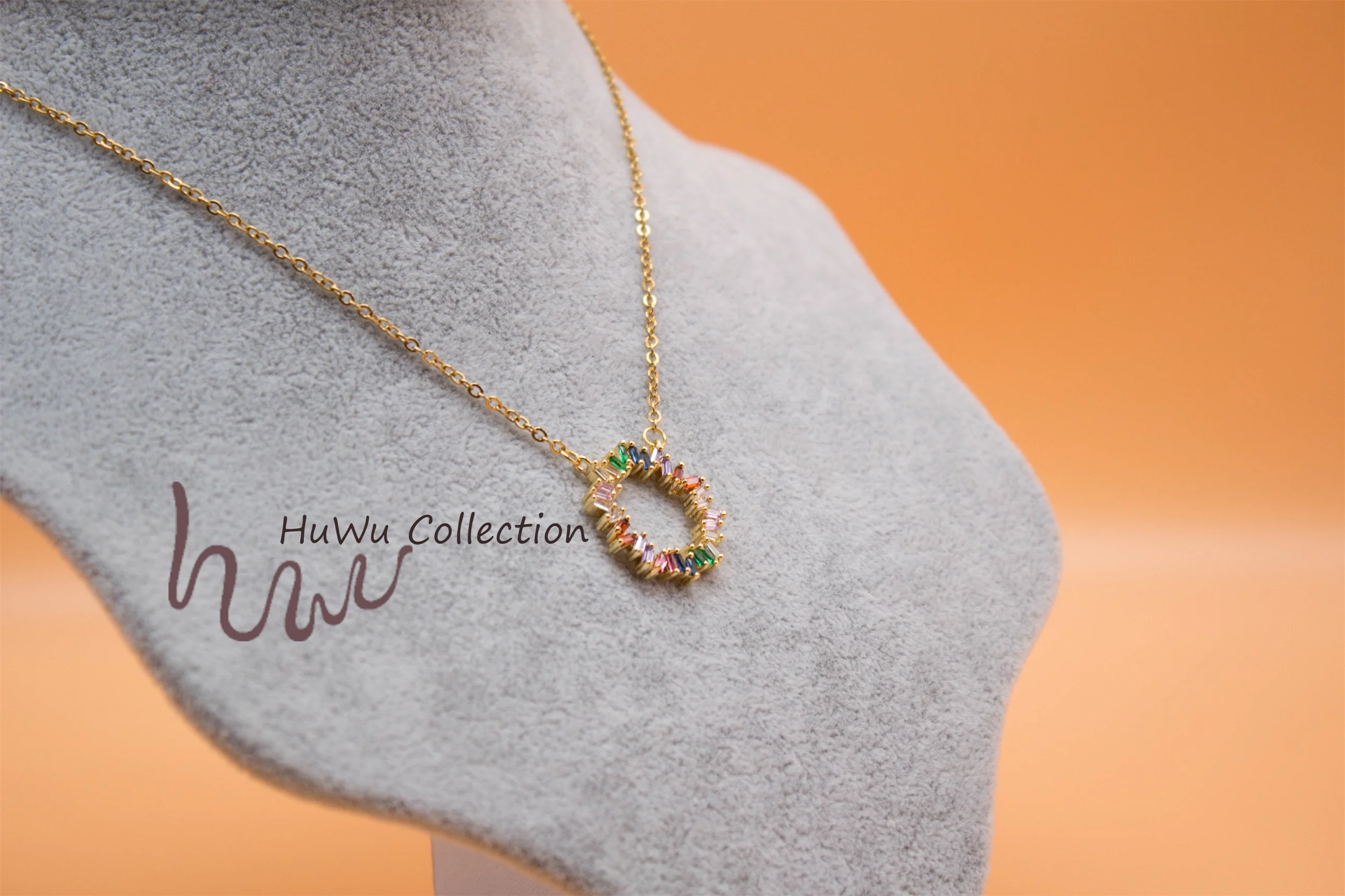 Разноцветное циркониевое ожерелье для женщин радужная Роскошная подвеска с