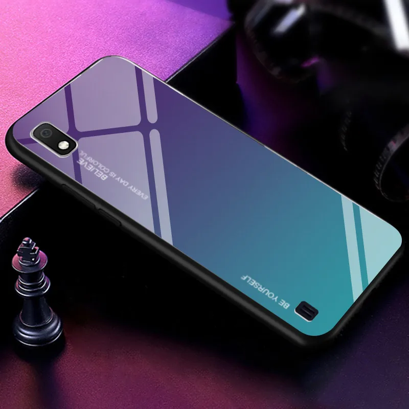 Противоударный градиентный чехол из закаленного стекла для Samsung Galaxy A10 A20 A30 A40 A50 A60