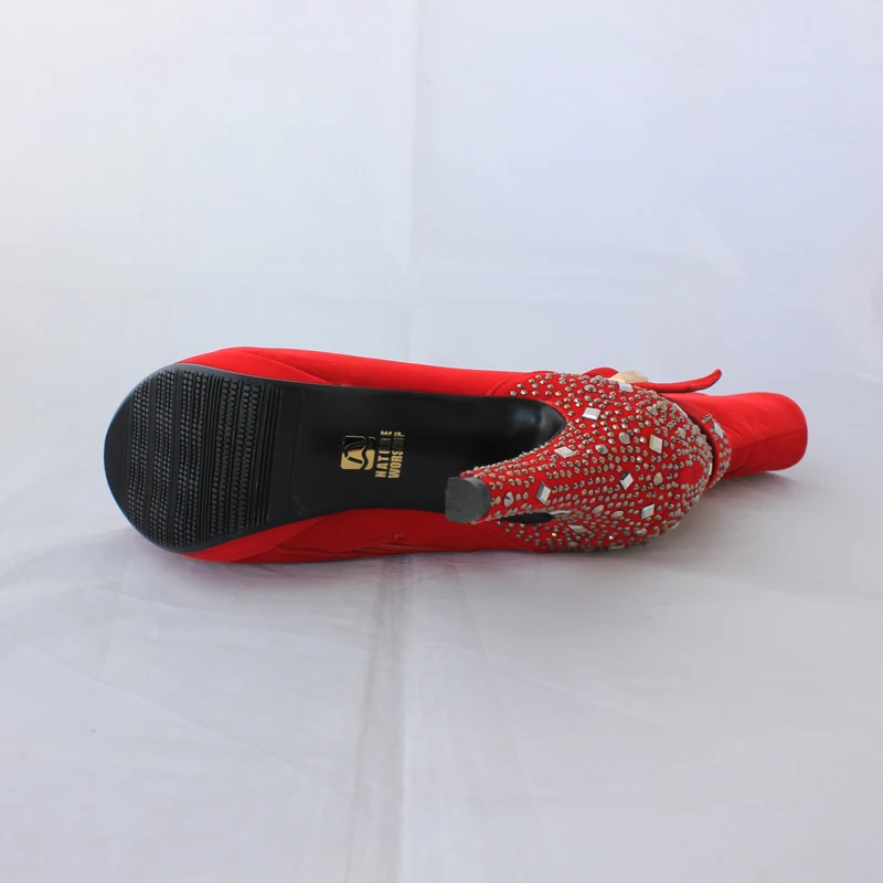 

2020 Nubuck Leather Shoes Fashion Metal Buckle Shoes Women Boots Crystal High Heels Platform Ladies Shoes with Heels Short Boots